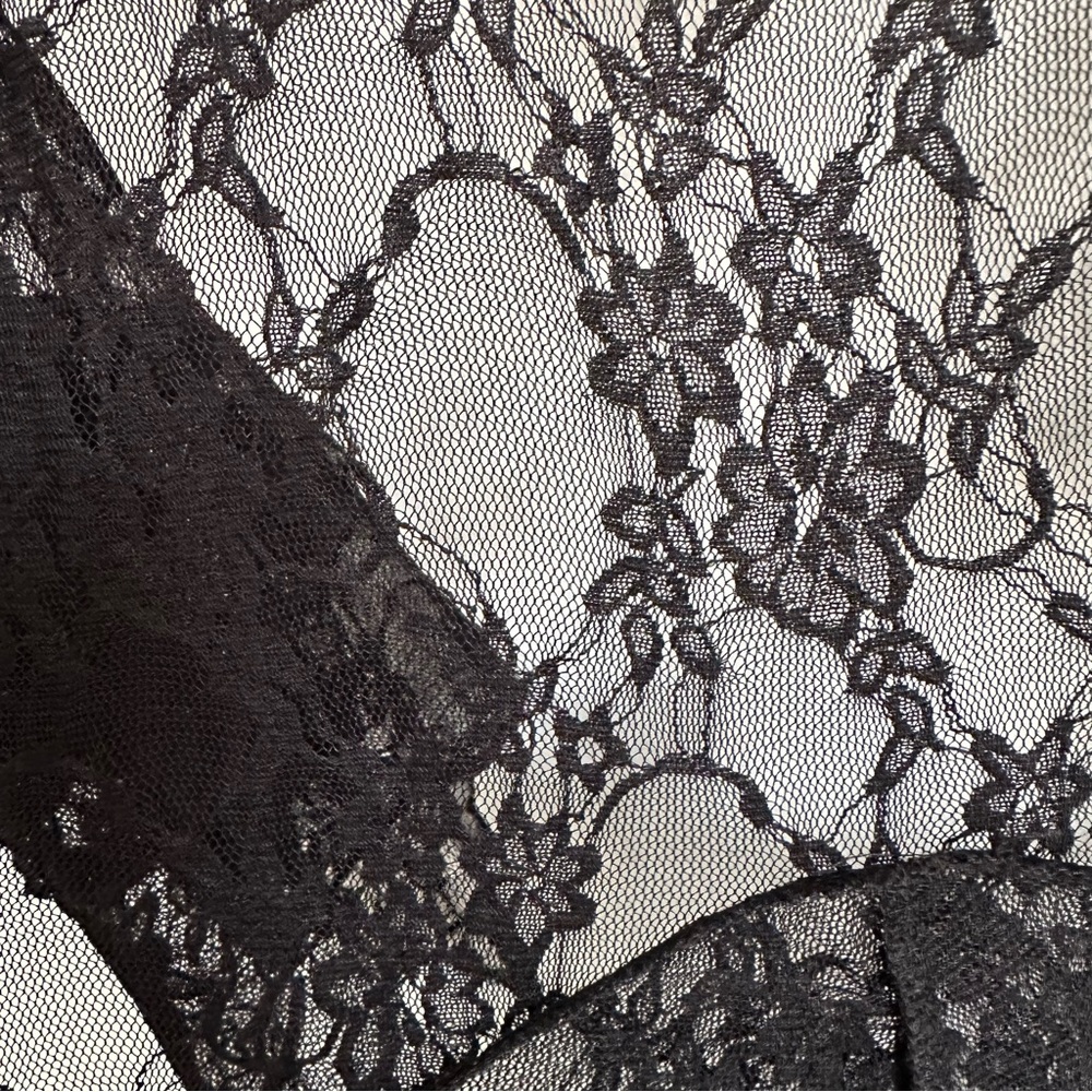 Vintage Ethos Duster Black Lace Floral Whimsigoth Goth Fairy Mesh Flare Sleeve - Picture 11 of 15